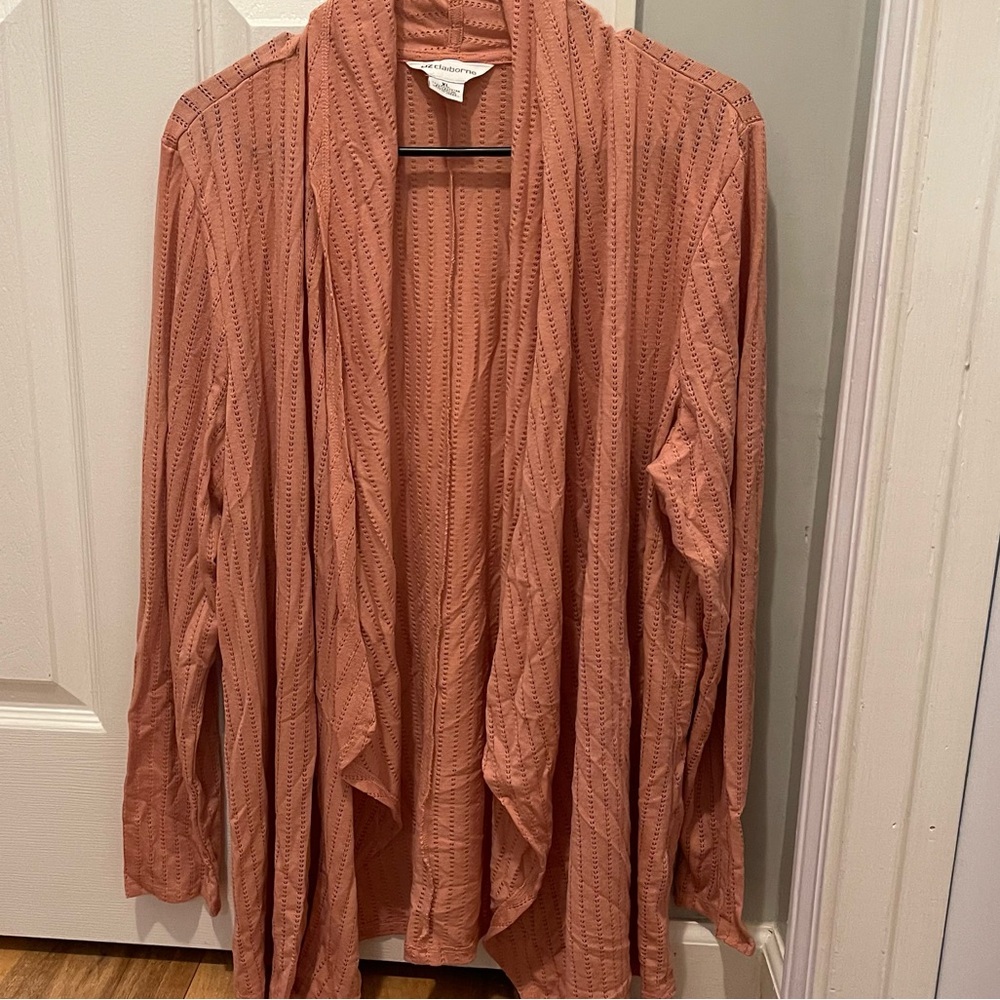 Liz Claiborne Women's Draped Cardigan - Coral